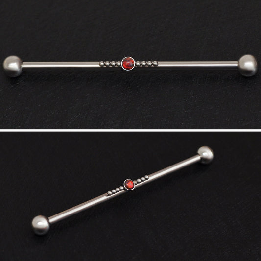 Surgical Steel Industrial Barbell 14g - TitaniumFashion