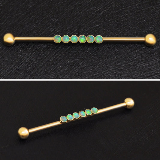 Opal Industrial Piercing Jewelry Surgical Steel - TitaniumFashion