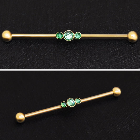 Surgical Steel Industrial Barbell 14g - TitaniumFashion