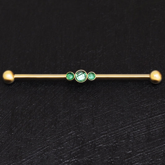 Surgical Steel Industrial Barbell 14g - TitaniumFashion