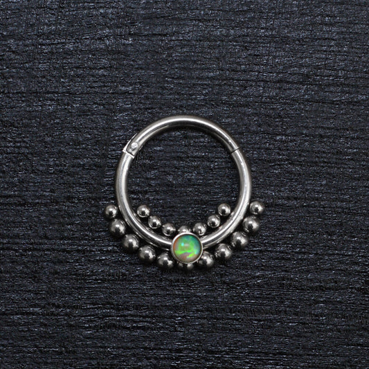 Opal Septum Ring Surgical Steel - TitaniumFashion