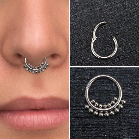 Septum Clicker Hoop Surgical Steel - TitaniumFashion