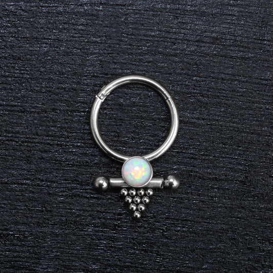 Opal Septum Hoop Titanium Implant Grade - TitaniumFashion