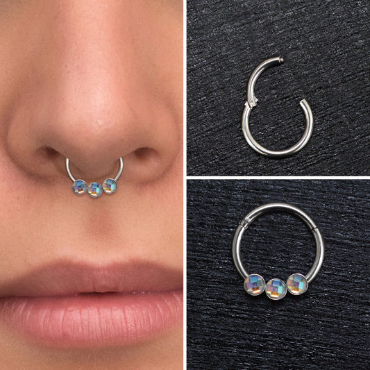 CZ Septum Ring Titanium Implant Grade - TitaniumFashion