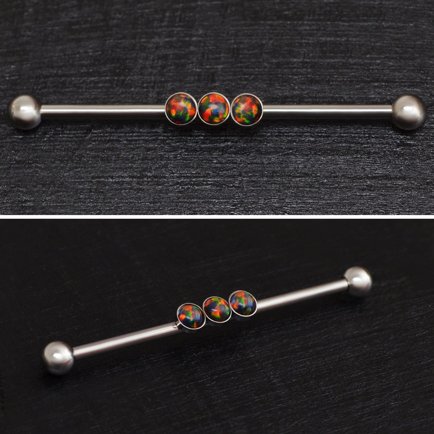 Surgical Steel Industrial Barbell 14g - TitaniumFashion