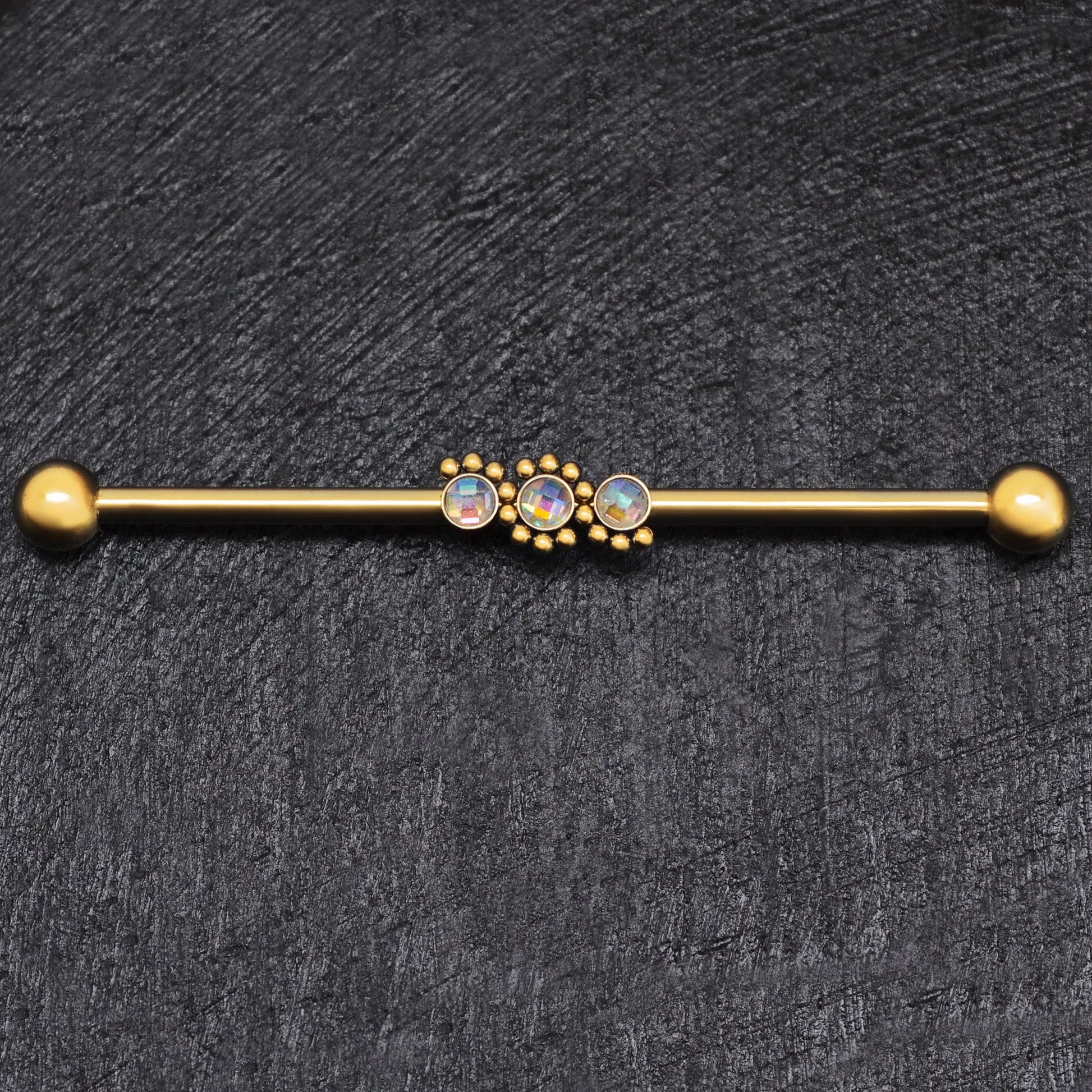 Surgical Steel Industrial Barbell 14g - TitaniumFashion