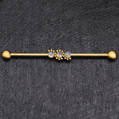 Surgical Steel Industrial Barbell 14g - TitaniumFashion