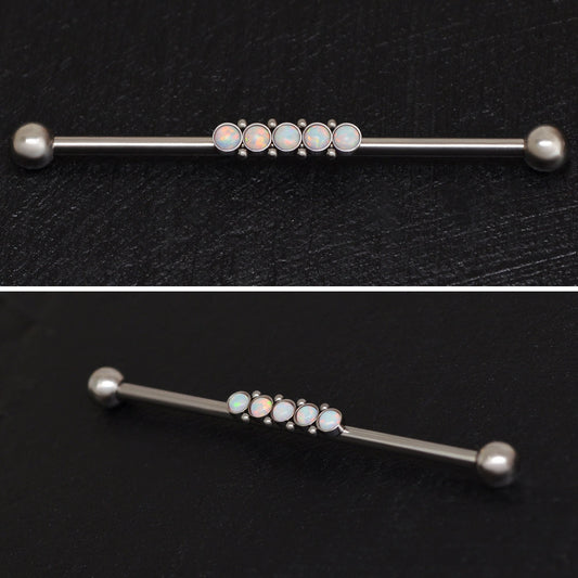 Opal Industrial Piercing Jewelry Surgical Steel - TitaniumFashion