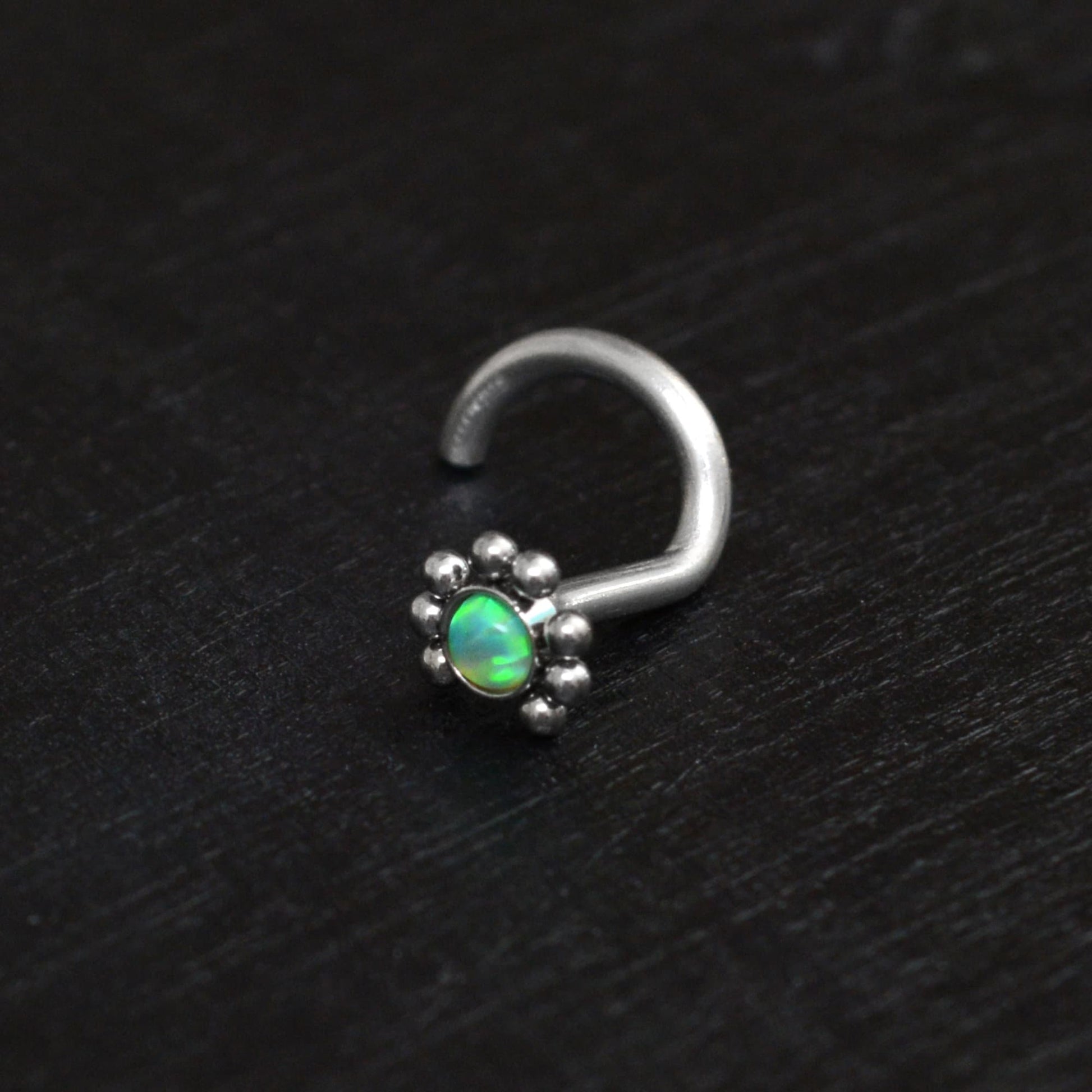 Opal Nose Stud Screw - TitaniumFashion