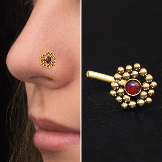 Surgical Steel Nose Screw Stud Opal - TitaniumFashion