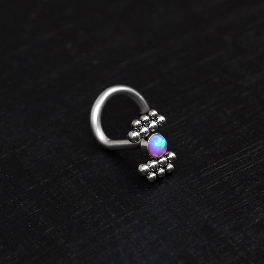 Opal Nose Stud Ring Surgical Steel - TitaniumFashion
