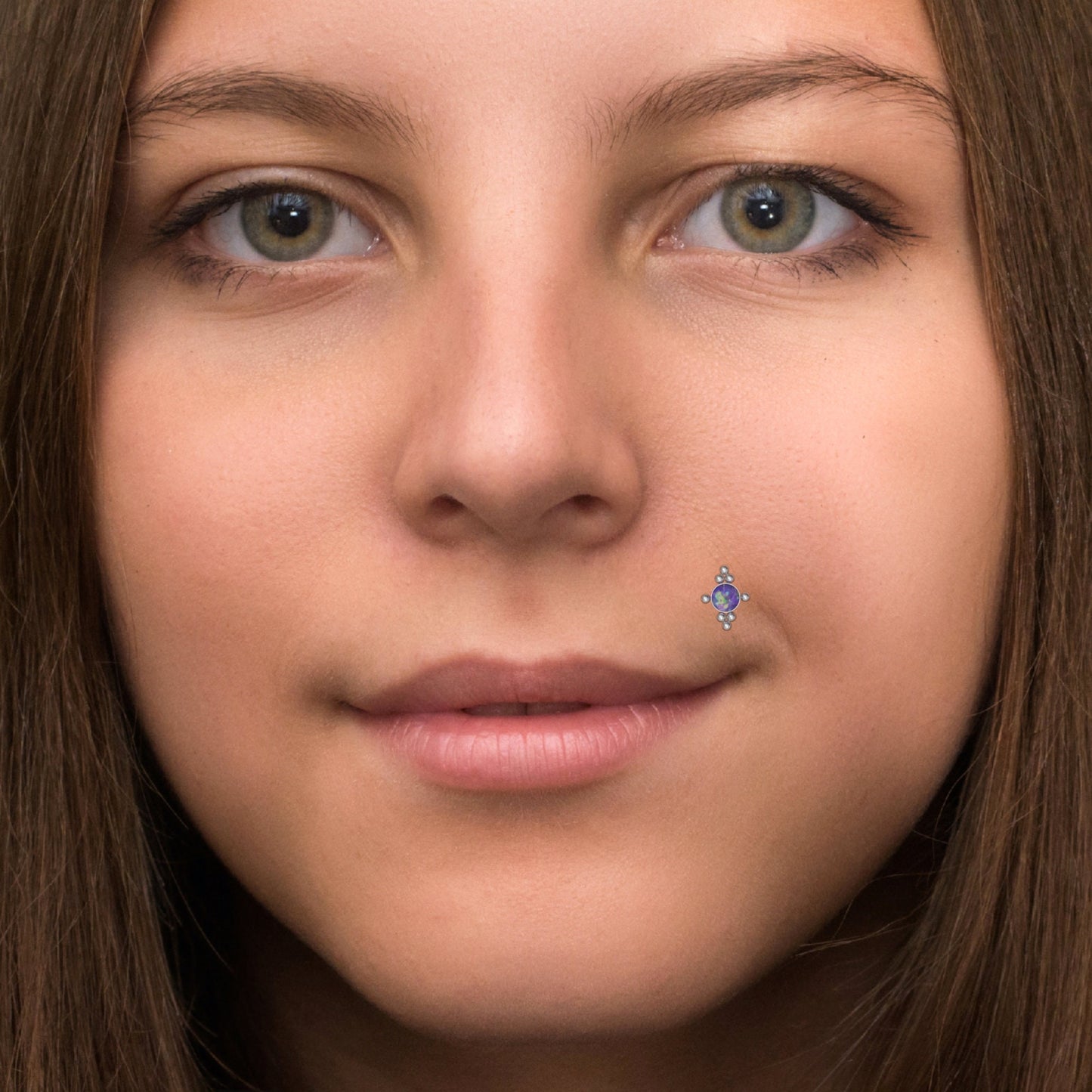 Lip Ring Opal - TitaniumFashion