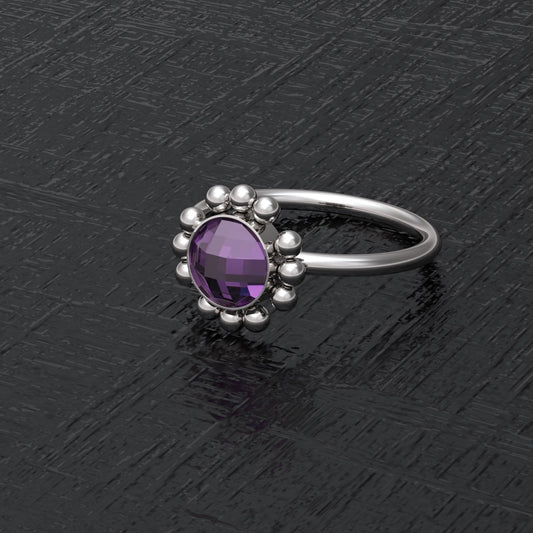 Surgical Steel Nose Hoop CZ - TitaniumFashion