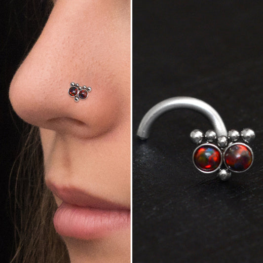Opal Nose Stud Titanium - TitaniumFashion