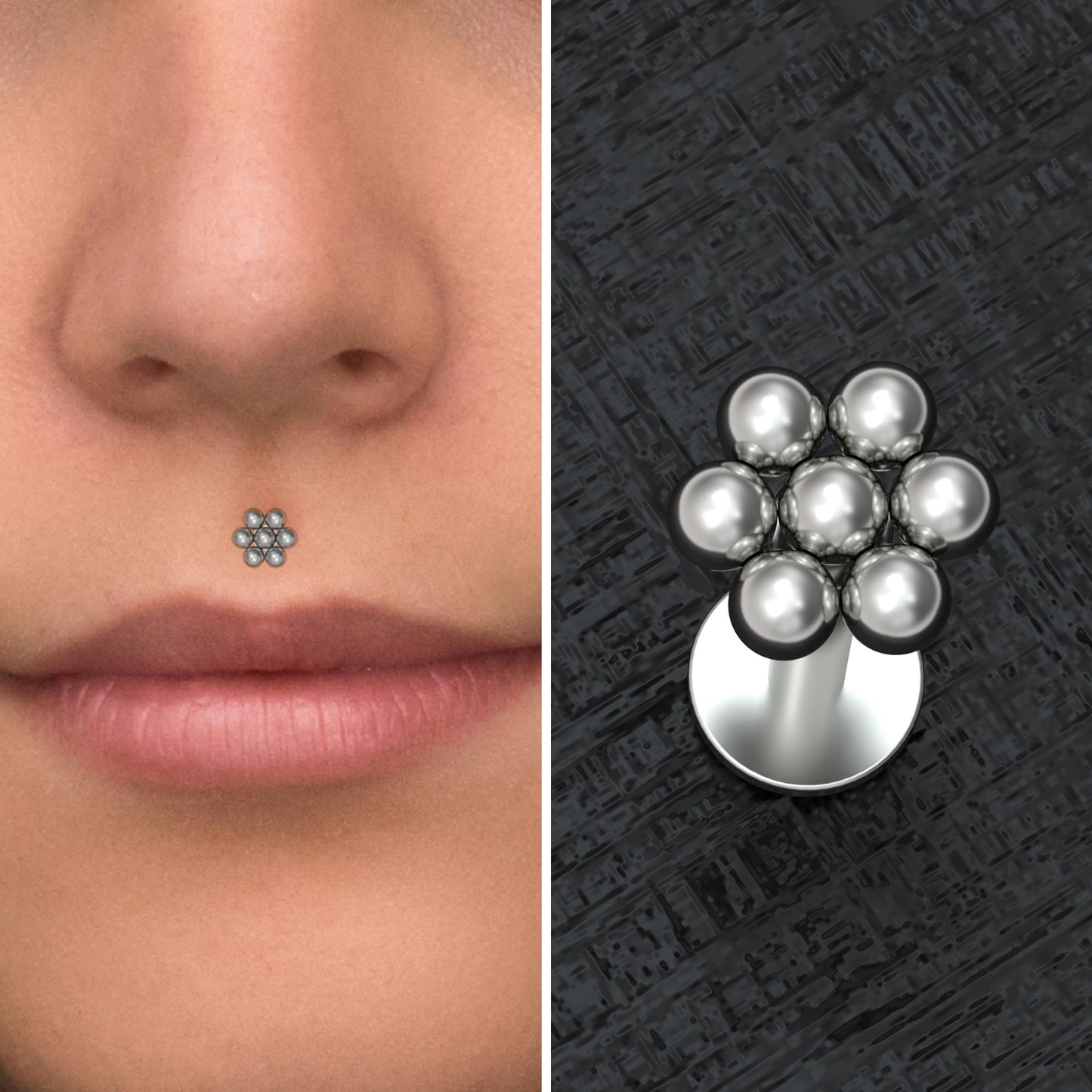 Medusa Lip Ring Titanium - TitaniumFashion