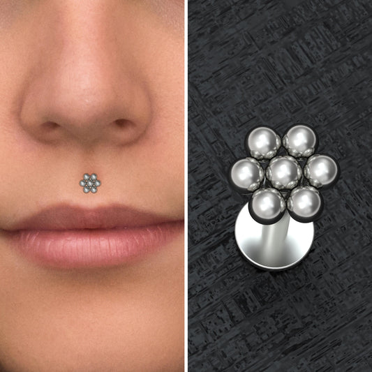 Medusa Lip Ring Titanium - TitaniumFashion