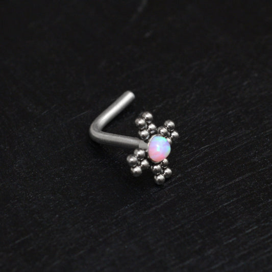 Opal Nose Stud Titanium - TitaniumFashion