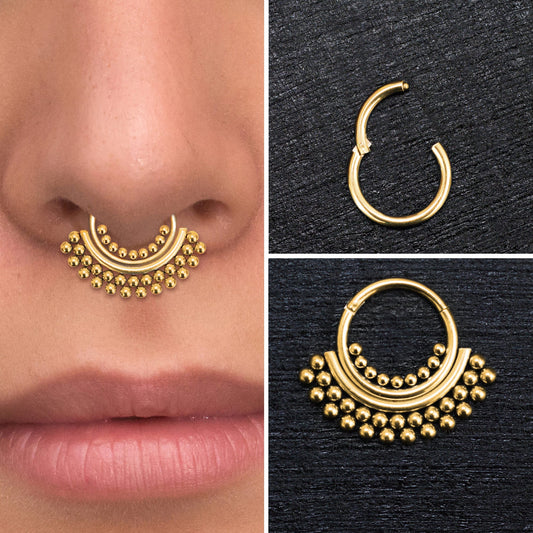 Surgical Steel Septum Ring - TitaniumFashion