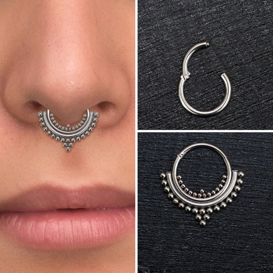 Titanium Septum Ring Clicker Earring - TitaniumFashion