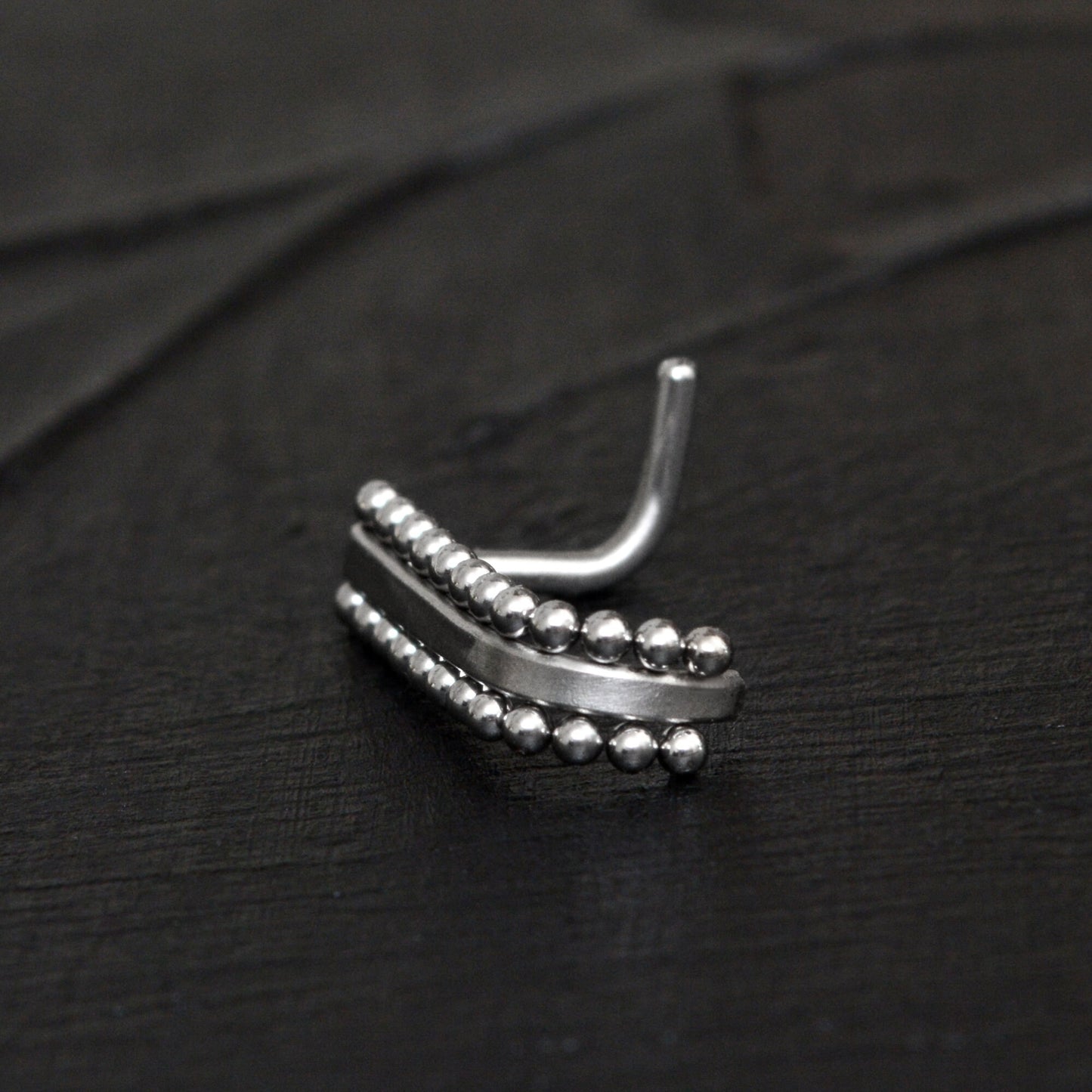 Surgical Steel Nose Hoop With Stud - TitaniumFashion