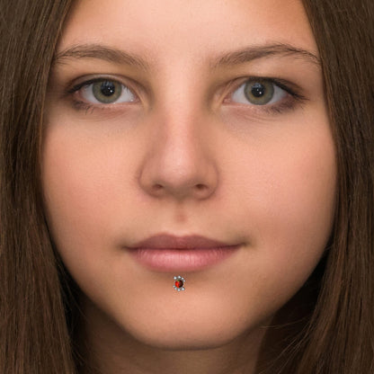 Lip Ring Opal - TitaniumFashion