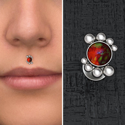 Lip Ring Opal - TitaniumFashion