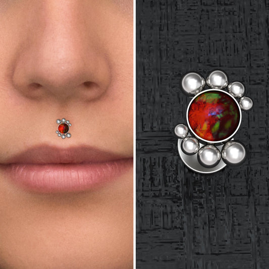 Lip Ring Opal - TitaniumFashion