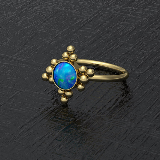 Surgical Steel Nose Hoop Opal - TitaniumFashion