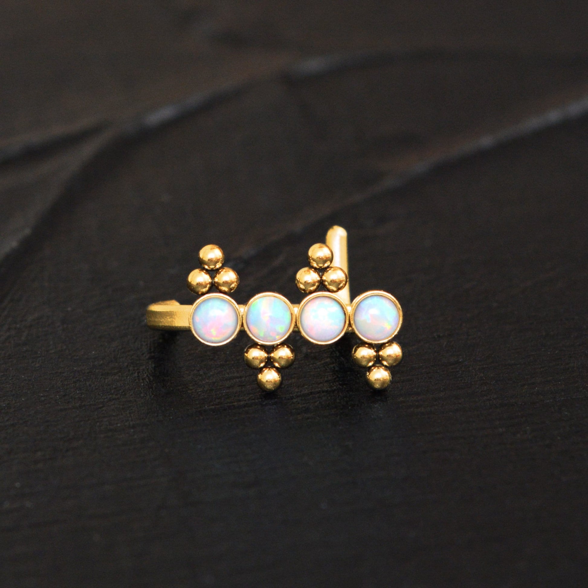Nose Ring Stud Opal - TitaniumFashion