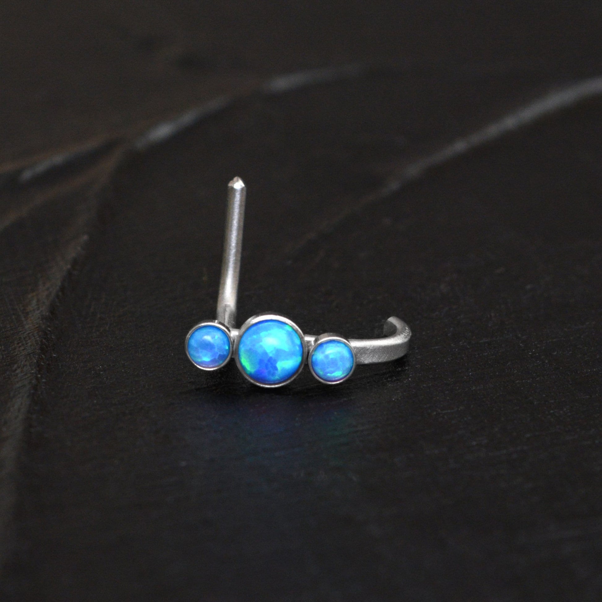 Titanium Nose Ring Stud Opal - TitaniumFashion