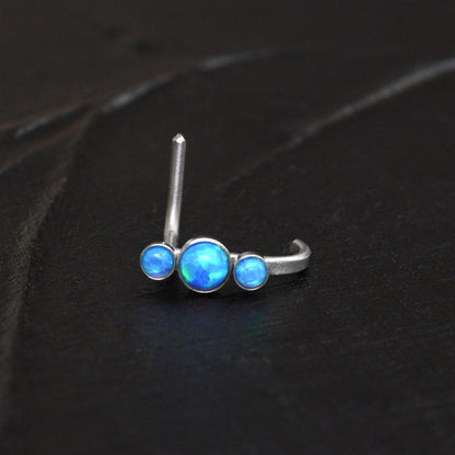 Titanium Nose Ring Stud Opal - TitaniumFashion