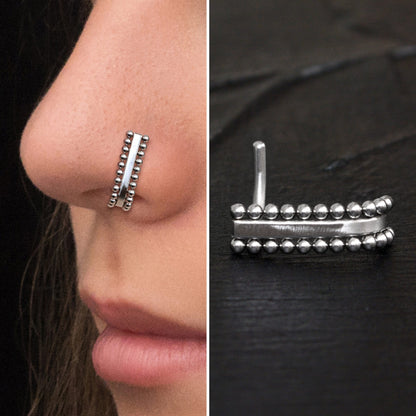 Titanium Nose Hoop With Stud Implant Grade - TitaniumFashion