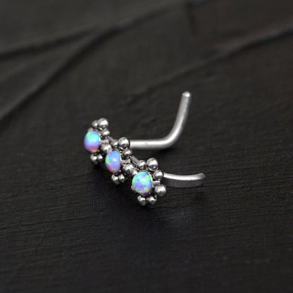 Opal Nose Stud Ring Titanium - TitaniumFashion