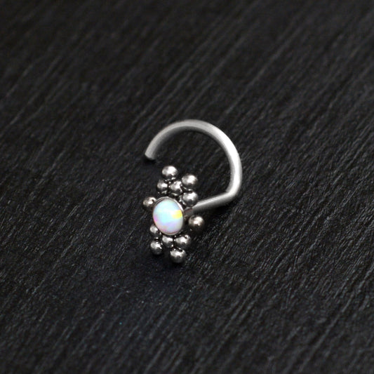 Opal Nose Stud Screw - TitaniumFashion