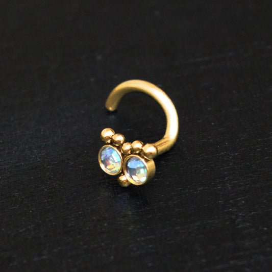 CZ Nose Stud Ring Surgical Steel - TitaniumFashion