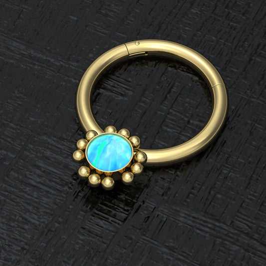 Opal Septum Ring Surgical Steel - TitaniumFashion