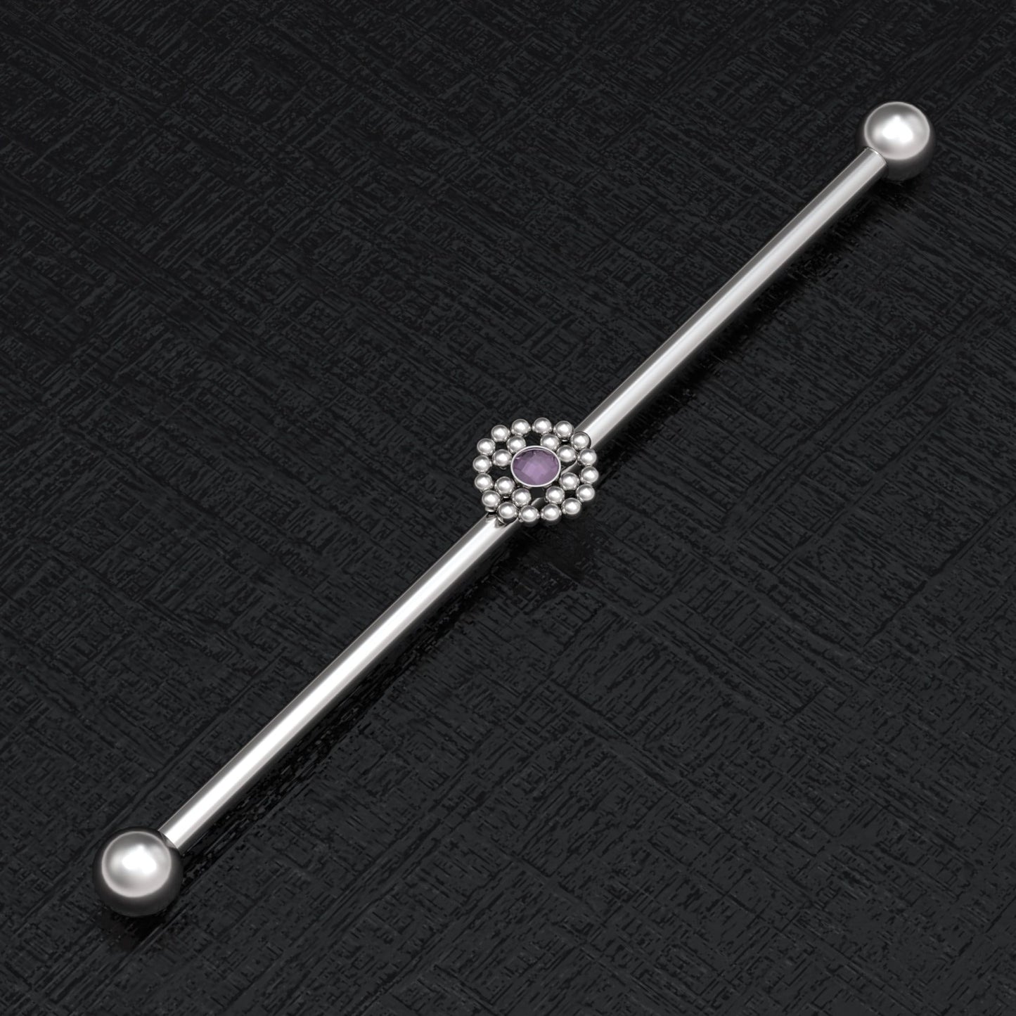 Surgical Steel Industrial Barbell 14g - TitaniumFashion