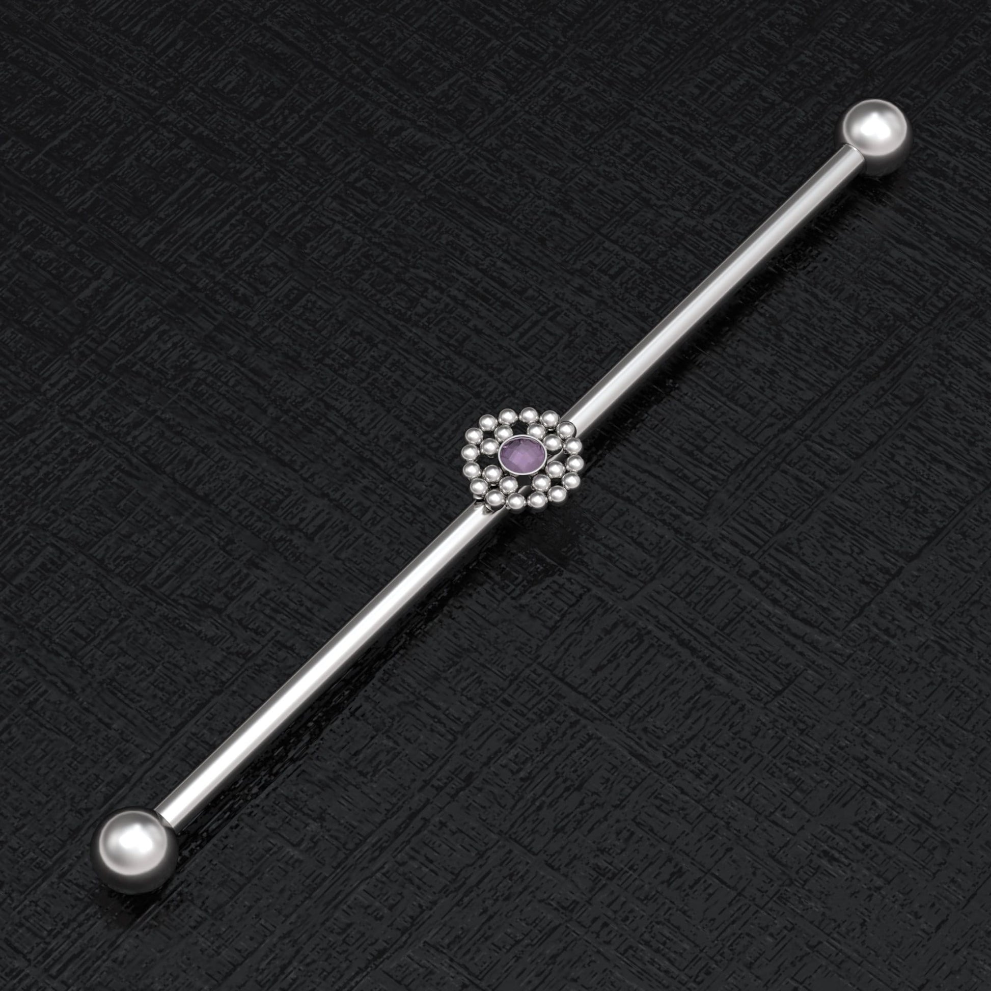 Surgical Steel Industrial Barbell 14g - TitaniumFashion