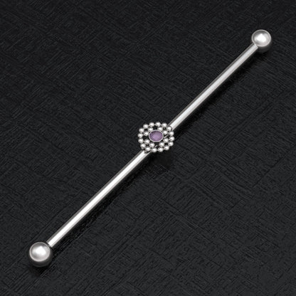 Surgical Steel Industrial Barbell 14g - TitaniumFashion