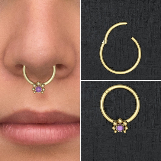 Surgical Steel Septum Ring - TitaniumFashion