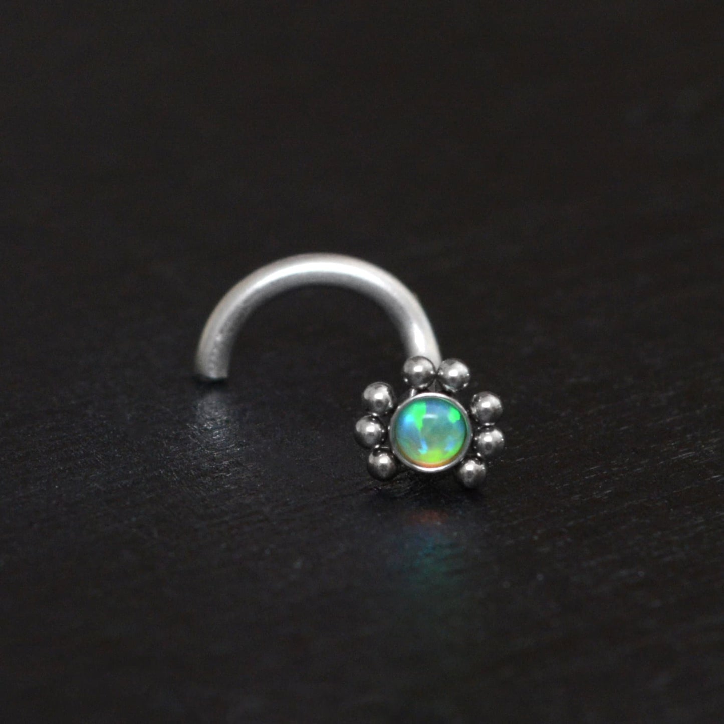 Opal Nose Stud Screw - TitaniumFashion