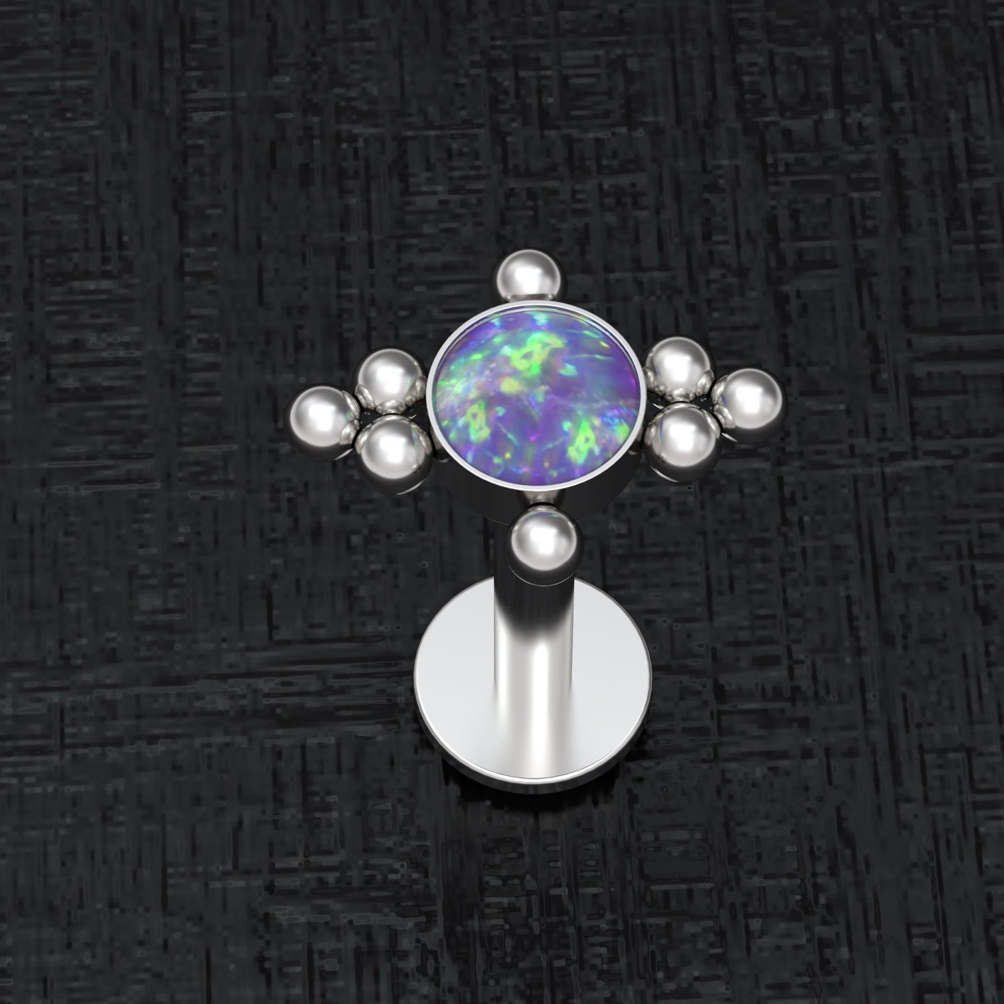 Lip Ring Opal - TitaniumFashion
