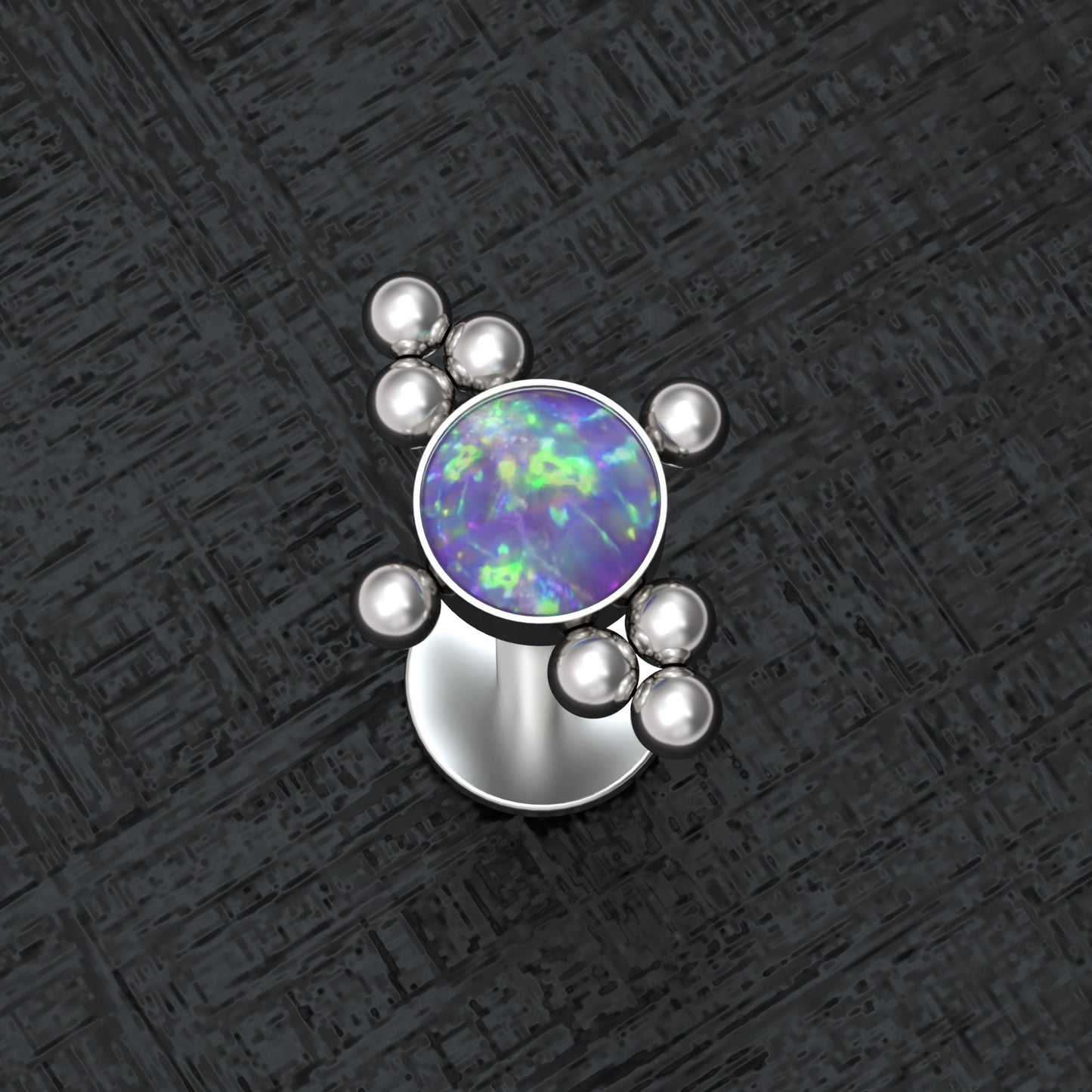 Lip Ring Opal - TitaniumFashion