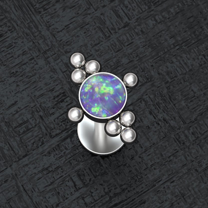 Lip Ring Opal - TitaniumFashion