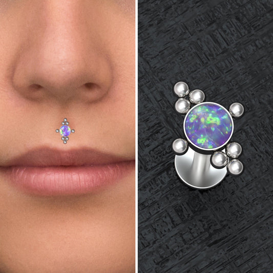 Lip Ring Opal - TitaniumFashion