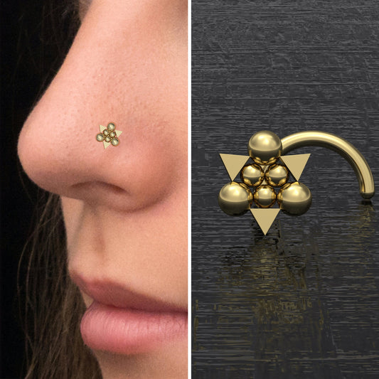 Surgical Steel Nose Stud Screw - TitaniumFashion