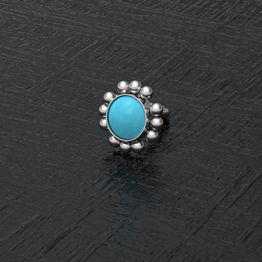 Turquoise Nose Stud Ring Surgical Steel - TitaniumFashion