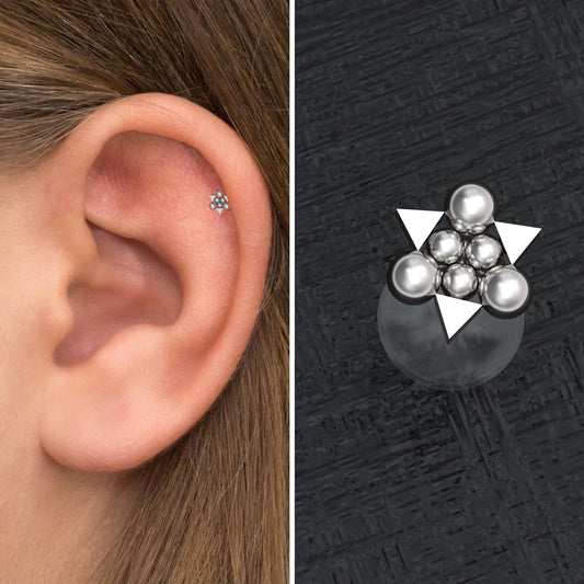 Flat Back Tragus Earring - TitaniumFashion