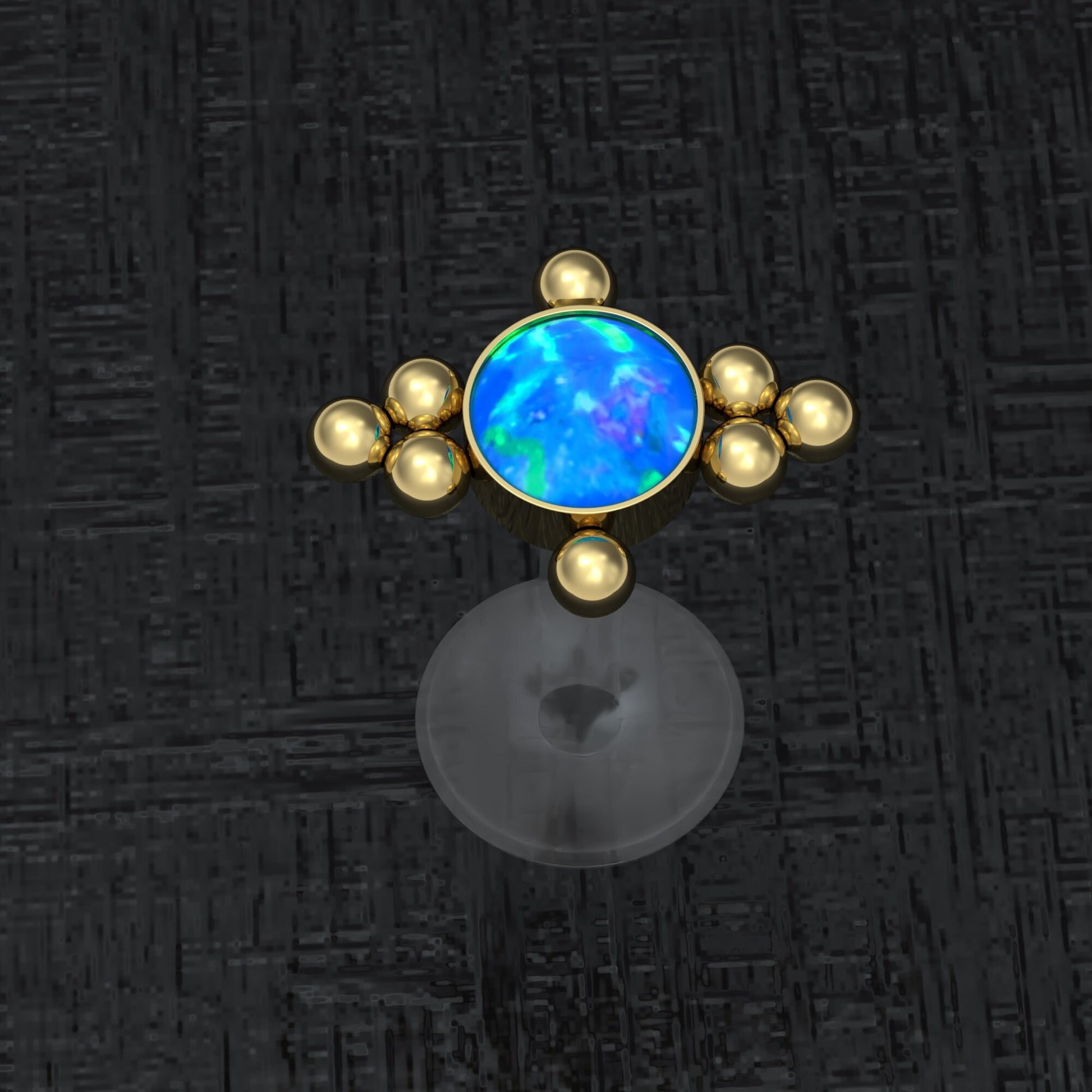 Opal Lip Piercing Bioflex - TitaniumFashion