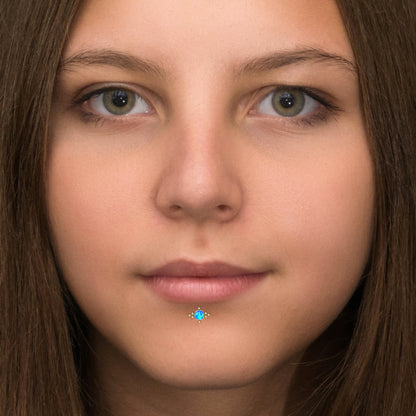 Opal Lip Piercing Bioflex - TitaniumFashion